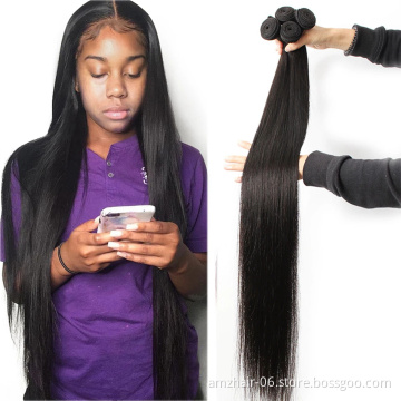 38 40 Inch Straight Peruvian Virgin Cuticle Aligned Human Hair Bundle Cheap Grade 10A Long Natural Human Hair Extension Vendor